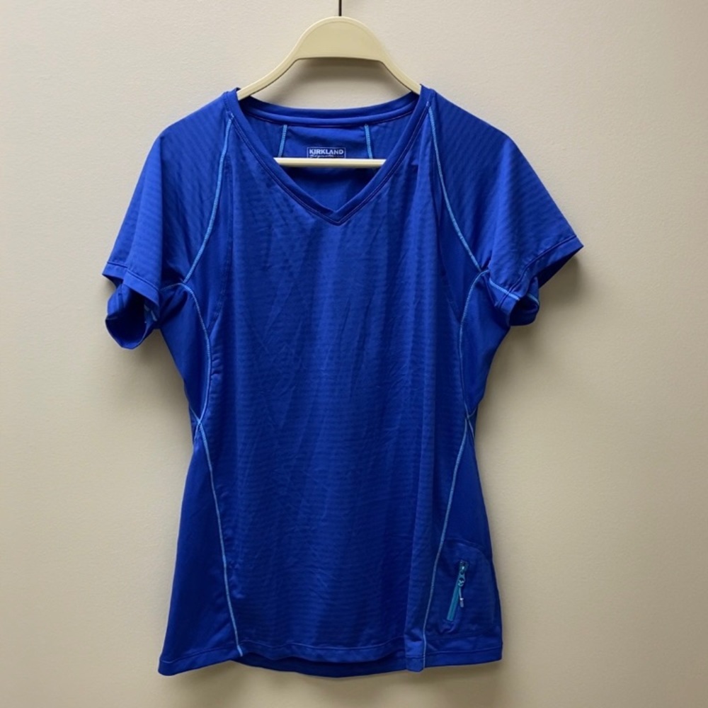Blue Athletic T-Shirt w/ Zipper Pocket